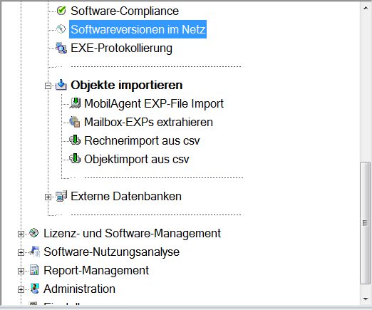 Lan-Inspector 12 – Screenshot zu Objekte importieren