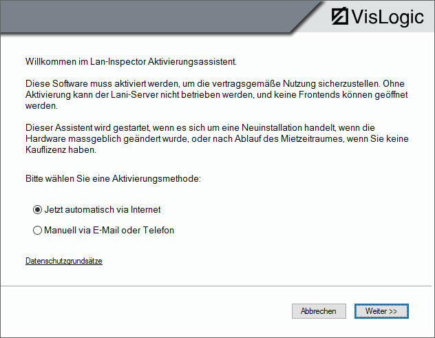 Lan-Inspector 12 – Screenshot zu Vollversionen: Aktivierungsablauf