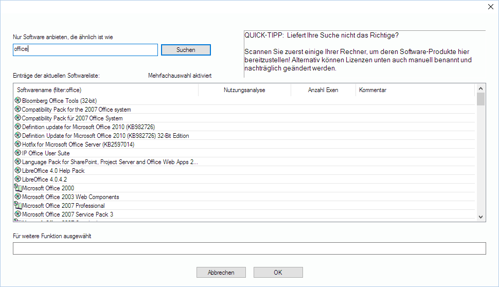 Lan-Inspector 12 – Screenshot zu Hinzufügen von verwalteten Produkteinträgen