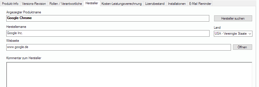 Lan-Inspector 12 – Screenshot zu Hersteller-Tab
