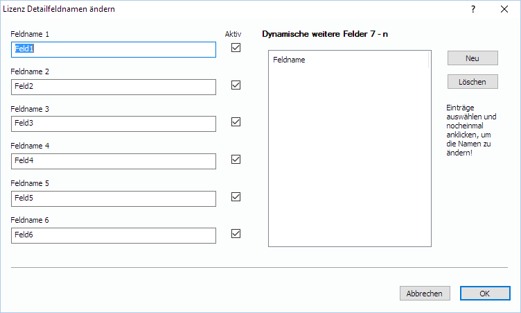 Lan-Inspector 12 – Screenshot zu Lizenz-Datenfelder ändern