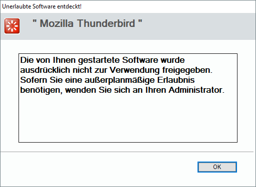 Lan-Inspector 12 – Screenshot zu Popup der Startverhinderung testweise anzeigen