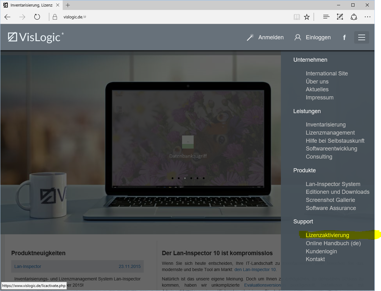 Lan-Inspector 12 – Screenshot zu Lani-Lizenzen über das Internet aktivieren (2)