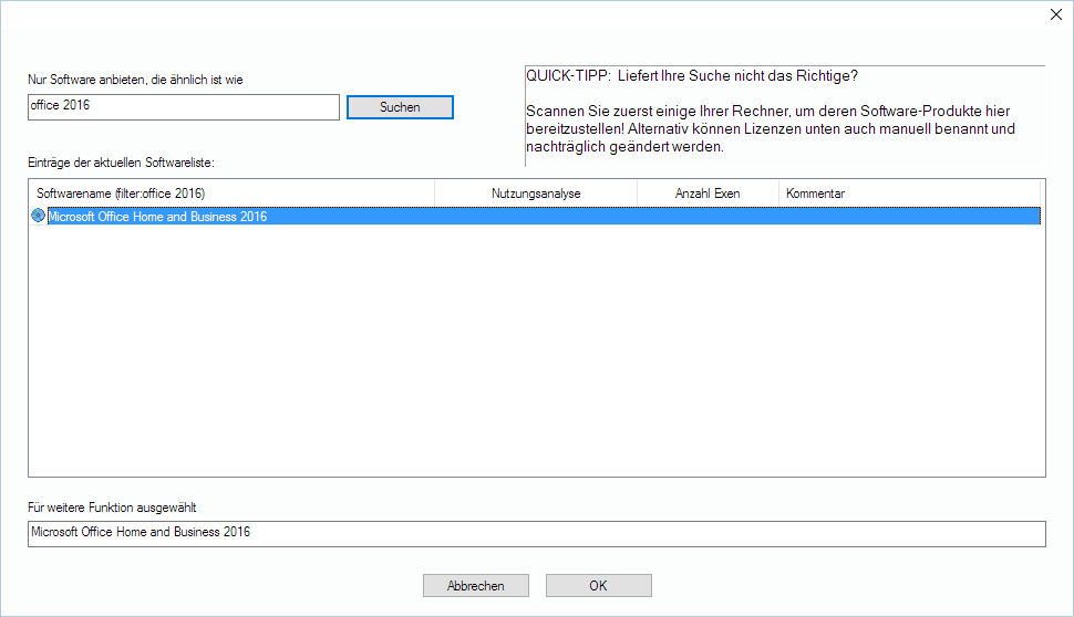 Lan-Inspector 12 – Screenshot zu Lizenzen anlegen, aber wie benennen?