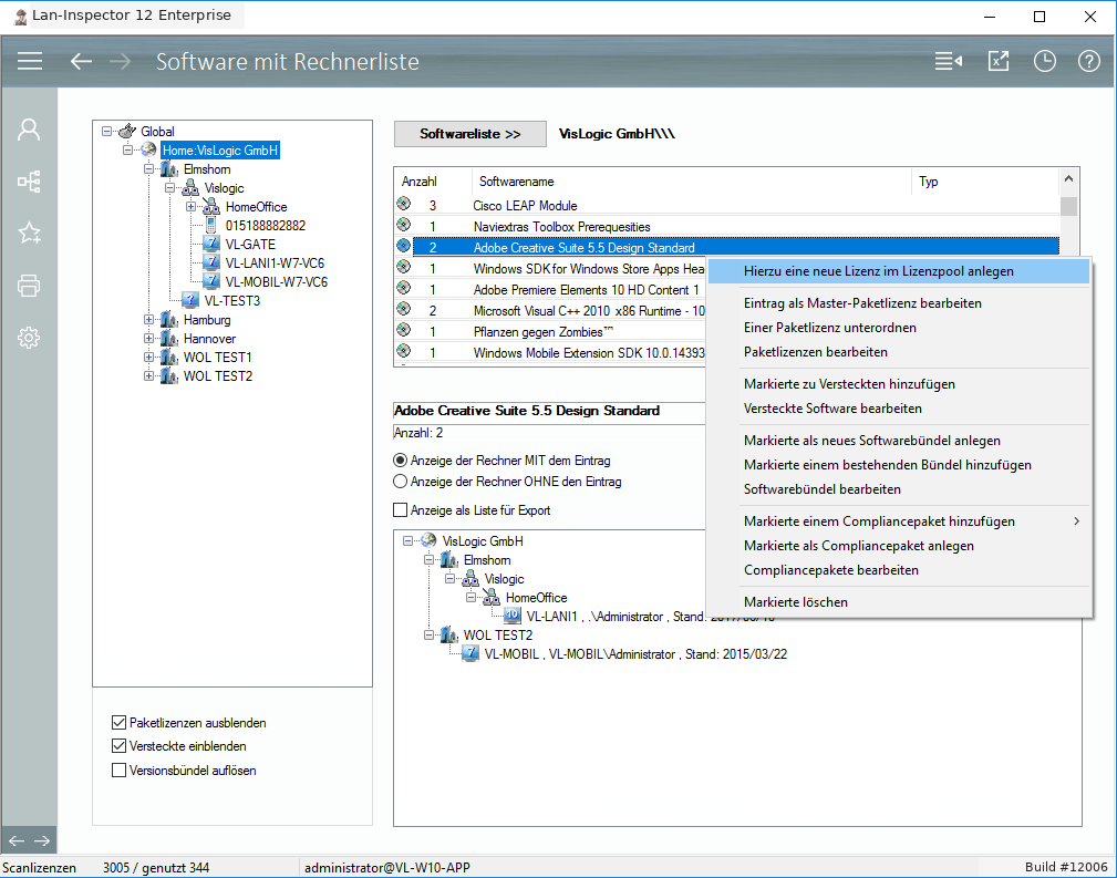 Lan-Inspector 12 – Screenshot zu Lizenzen anlegen, aber wie benennen? (2)