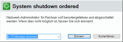 Lan-Inspector 12 – Screenshot zu Computer herunterfahren