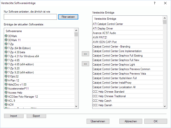 Lan-Inspector 12 – Screenshot zu Versteckte Softwareeinträge