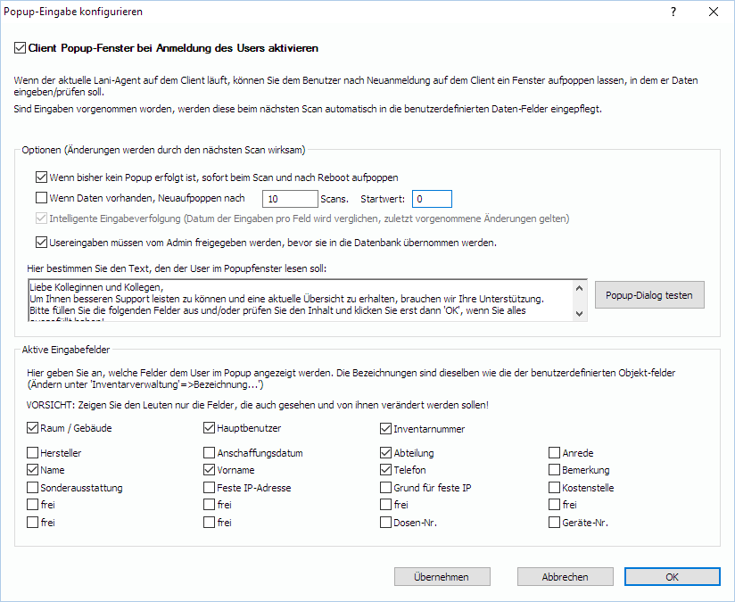 Lan-Inspector 12 – Screenshot zu Lokale Dateneingabe des Users konfigurieren (Popup am Client) (2)