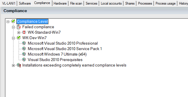 Lan-Inspector 12 screenshot for Compliance Level View in Object Details (2)