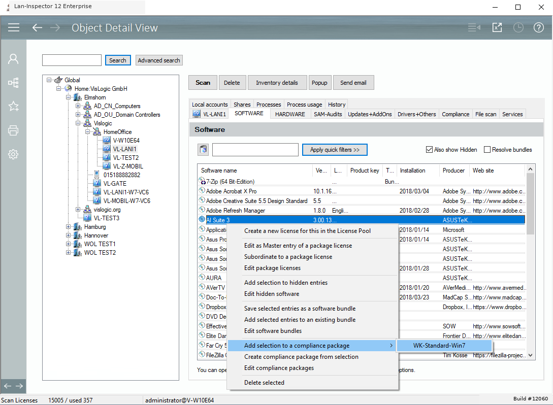 Lan-Inspector 12 screenshot for Edit Computer Compliance in Object Details