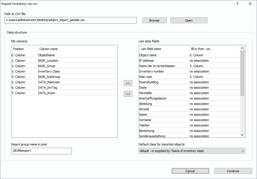 Lan-Inspector 12 screenshot for Inventory Import via CSV