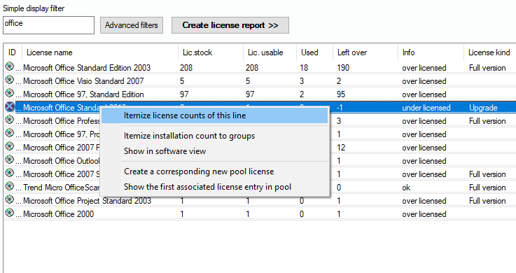 Lan-Inspector 12 screenshot for License Balance (2)