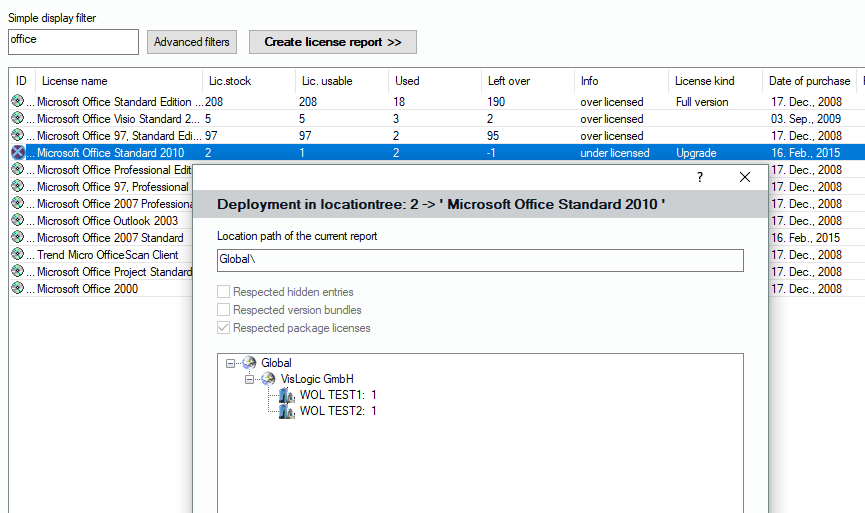 Lan-Inspector 12 screenshot for Break Down Installation Counts by Group