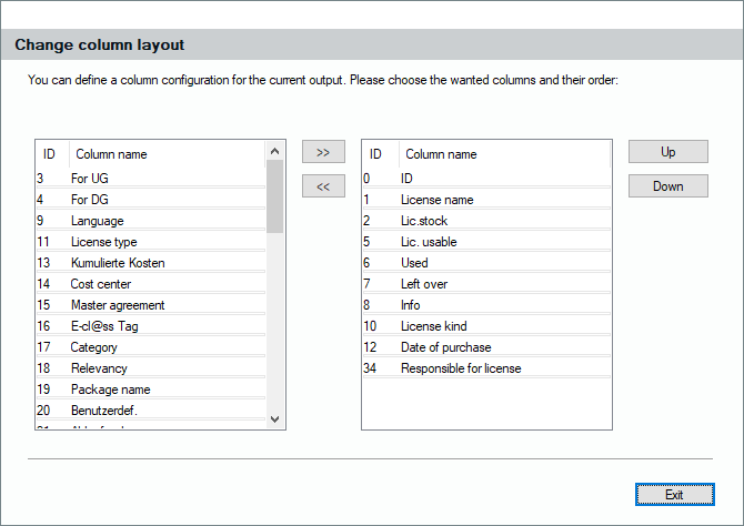 Lan-Inspector 12 screenshot for Change Column Layout