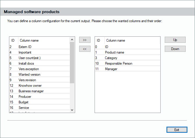 Lan-Inspector 12 screenshot for Output Columns (Column Layout)