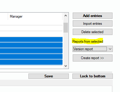 Lan-Inspector 12 screenshot for Version Report from Selected Entries