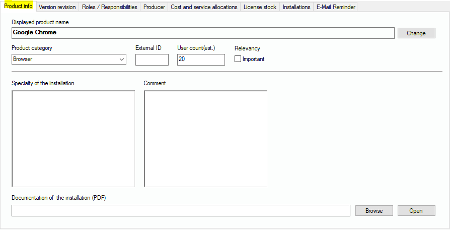 Lan-Inspector 12 screenshot for Product Info Tab