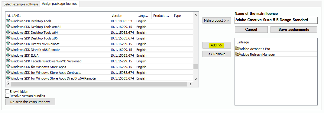Lan-Inspector 12 screenshot for Create a new package license (3)