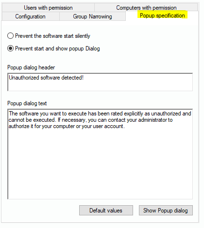 Lan-Inspector 12 screenshot for Tab: Popup Configuration