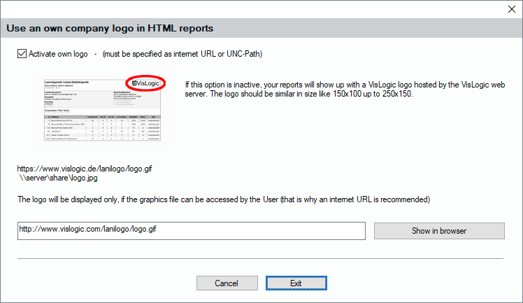 Lan-Inspector 12 screenshot for Custom Company Logo in HTML Reports