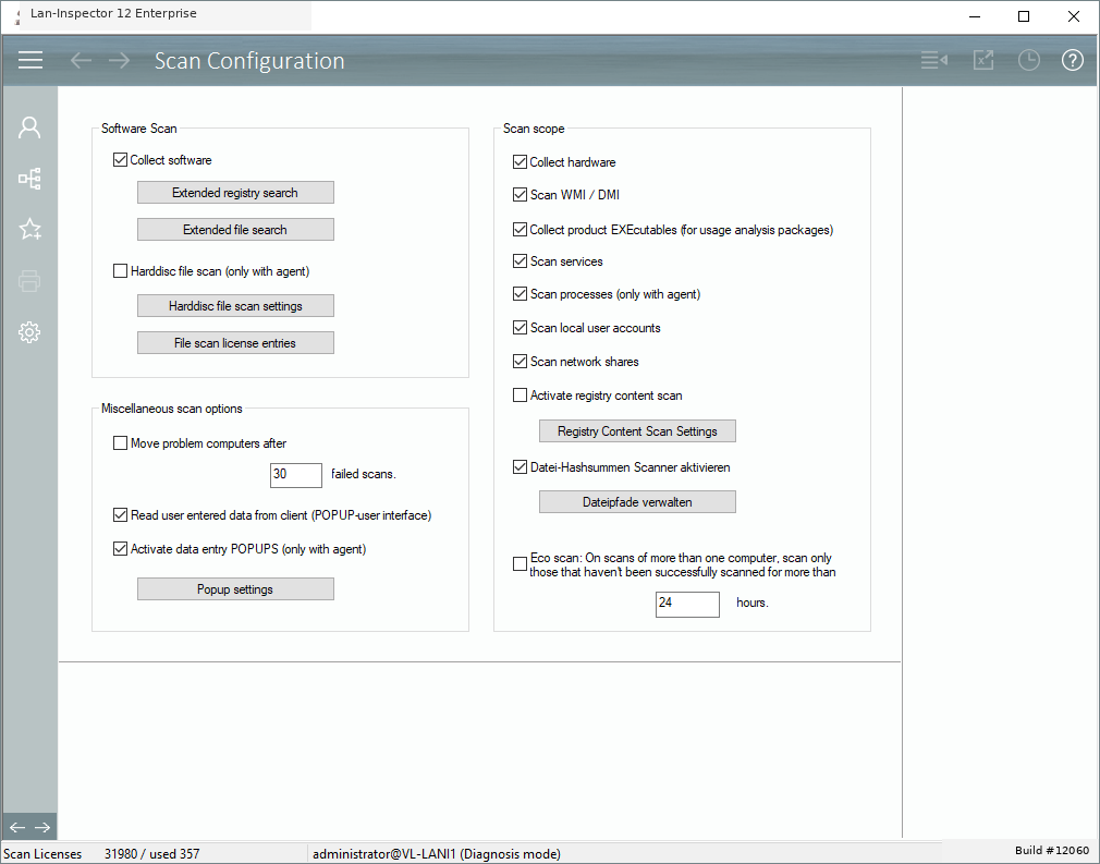 Lan-Inspector 12 screenshot for Scan Configuration