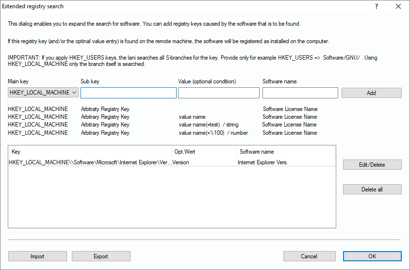 Lan-Inspector 12 screenshot for Extended Registry Search