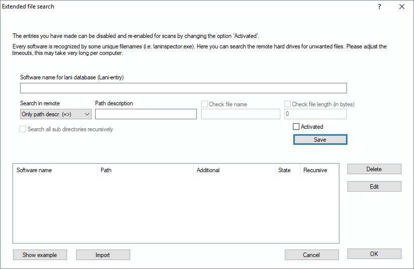 Lan-Inspector 12 screenshot for Extended File Software Search