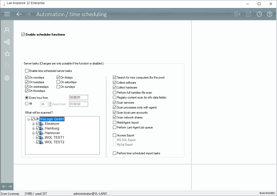 Lan-Inspector 12 screenshot for Enable Scheduling