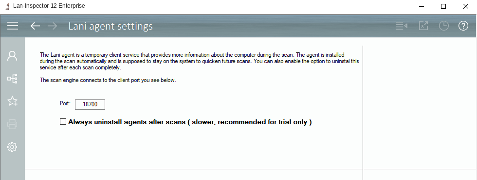 Lan-Inspector 12 screenshot for Lani Agent Settings