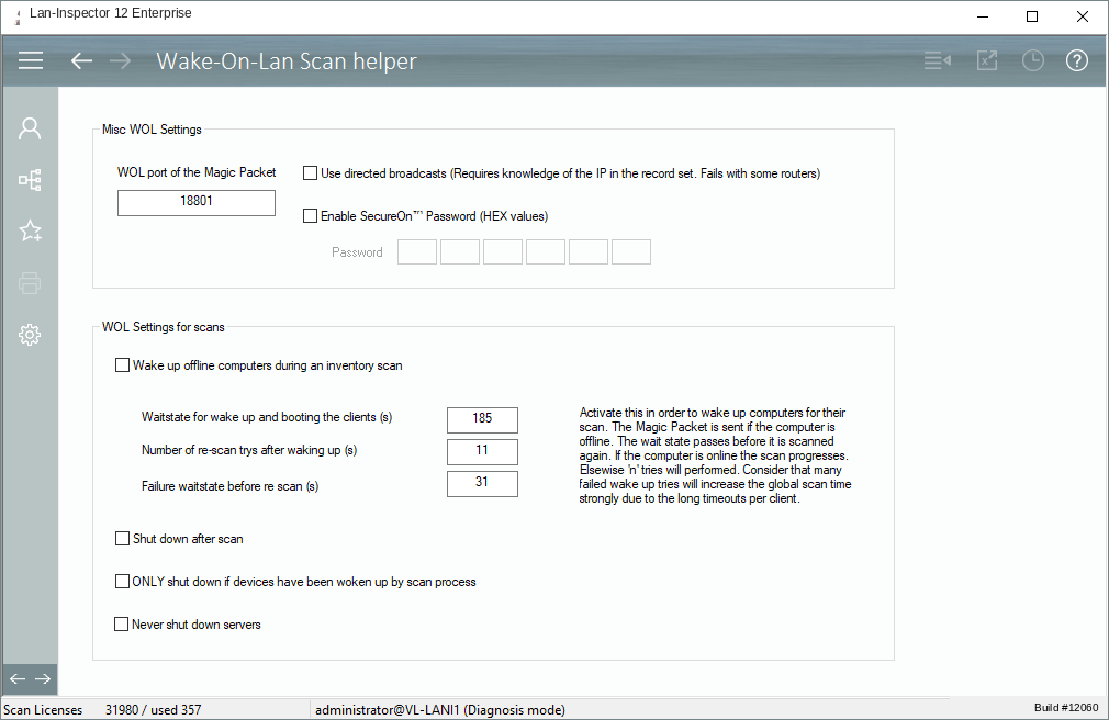Lan-Inspector 12 screenshot for Wake-on-LAN Scan Helper