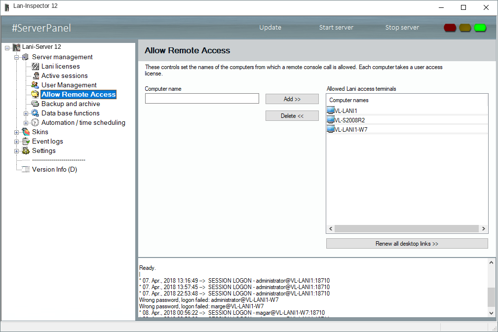 Lan-Inspector 12 screenshot for Permit and Install Remote Access