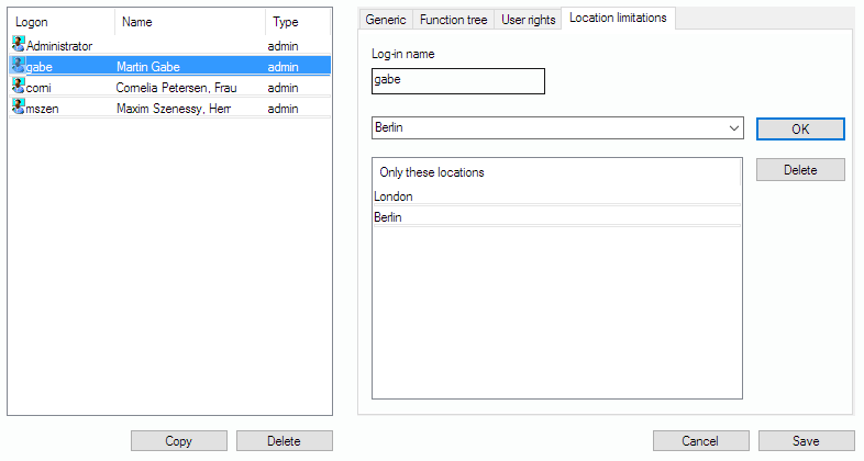 Lan-Inspector 12 screenshot for Access Limitations to Specific Locations