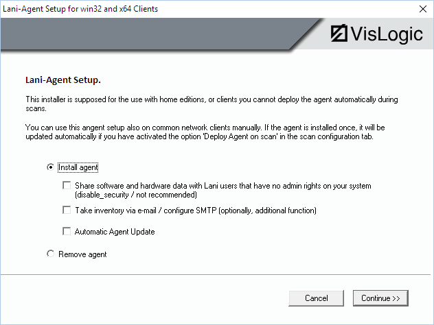 Lan-Inspector 12 screenshot for Appendix: Optional Agent Installer
