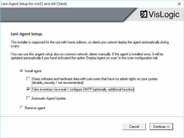 Lan-Inspector 12 screenshot for Inventory via E-Mail Configuration