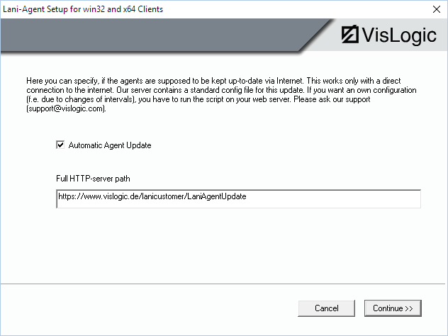 Lan-Inspector 12 screenshot for Automatic Agent Update via Internet (2)
