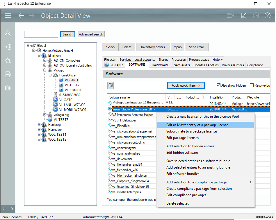 Lan-Inspector 12 screenshot for Package Licenses