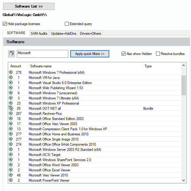 Lan-Inspector 12 screenshot for Software Tab