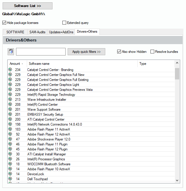 Lan-Inspector 12 screenshot for Drivers and Other Items Tab