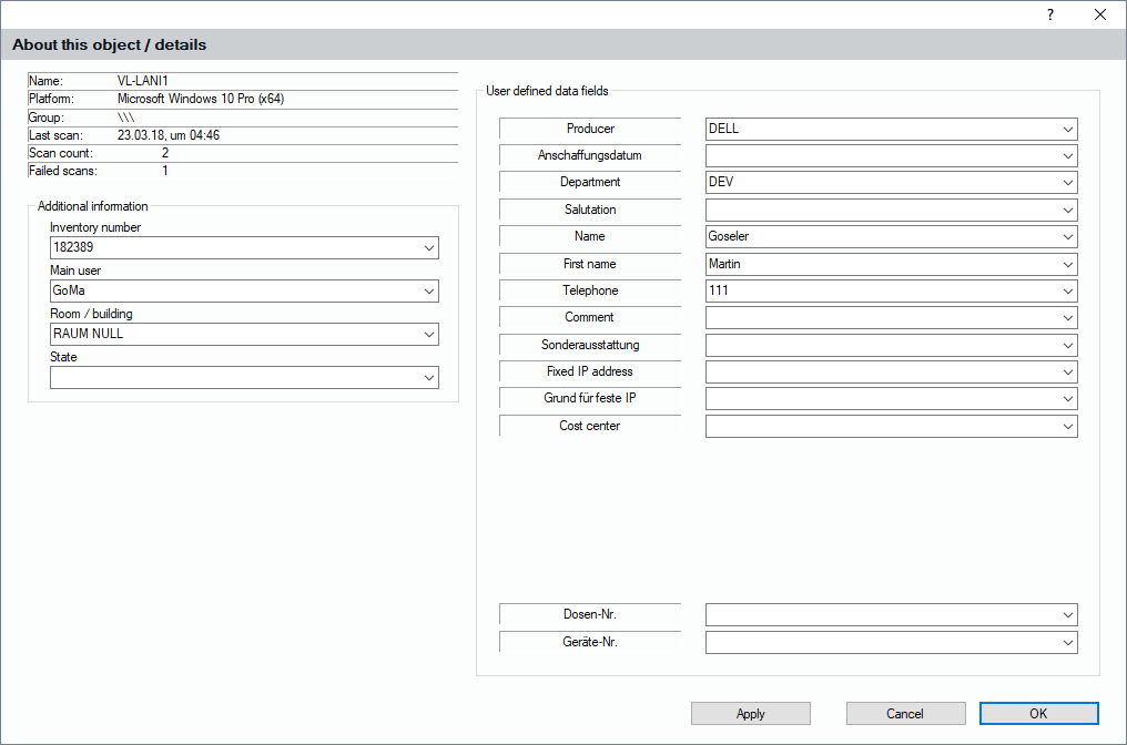Lan-Inspector 12 screenshot for Button Inventory Details