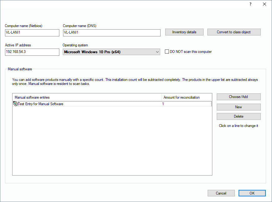 Lan-Inspector 12 screenshot for Computer Objects: Properties / Manual Software