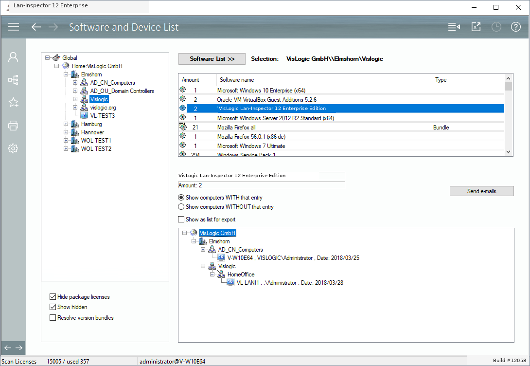 Lan-Inspector 12 screenshot for Software with Computer List (2)