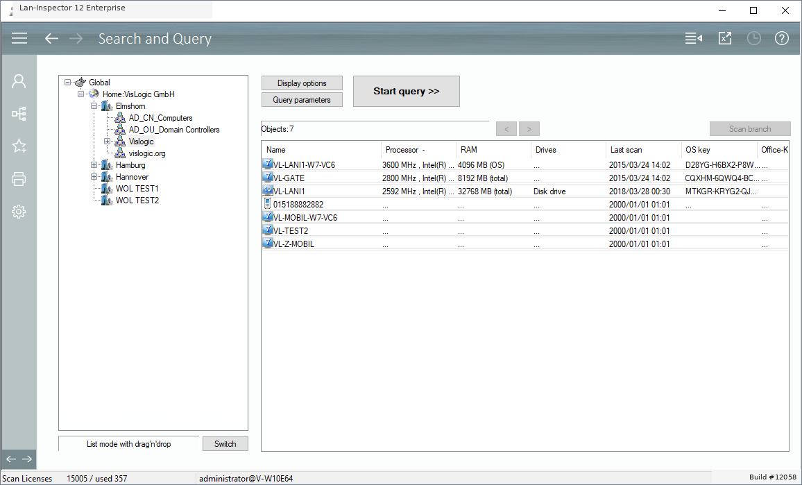Lan-Inspector 12 screenshot for Search and Query