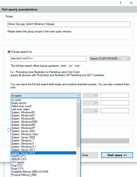 Lan-Inspector 12 screenshot for Combined Standard Queries