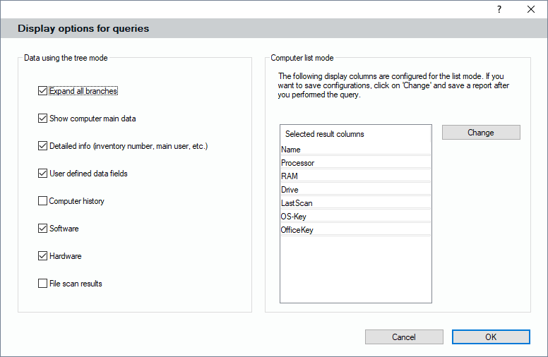 Lan-Inspector 12 screenshot for Button Display Options
