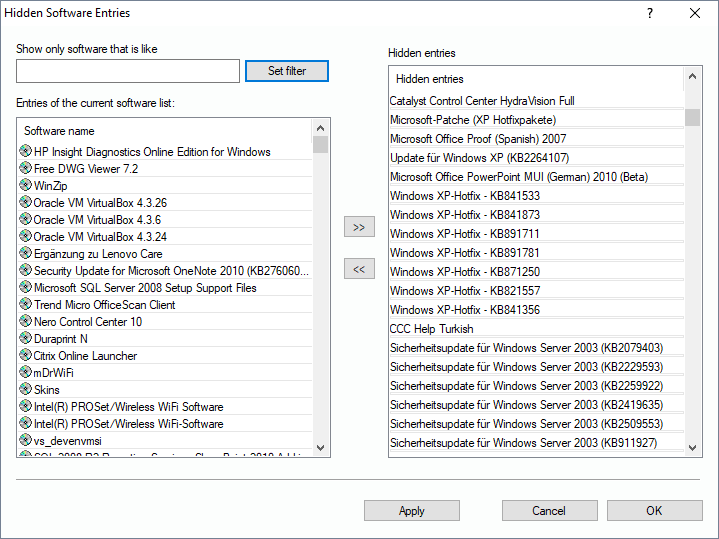 Lan-Inspector 12 screenshot for Hidden Software Entries