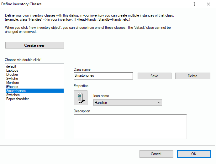Lan-Inspector 12 screenshot for Define Inventory Classes