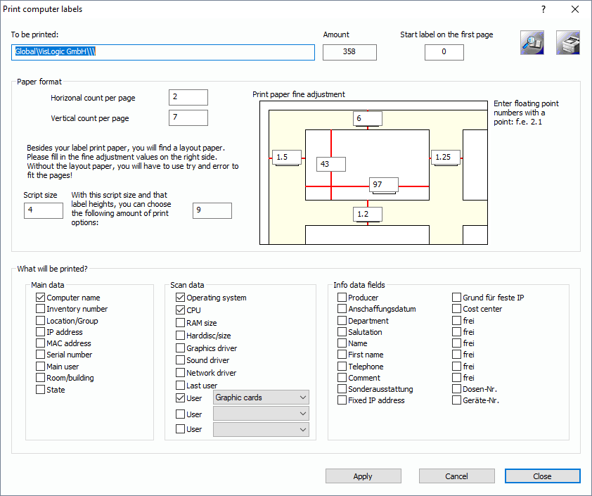 Lan-Inspector 12 screenshot for Print Computer Labels
